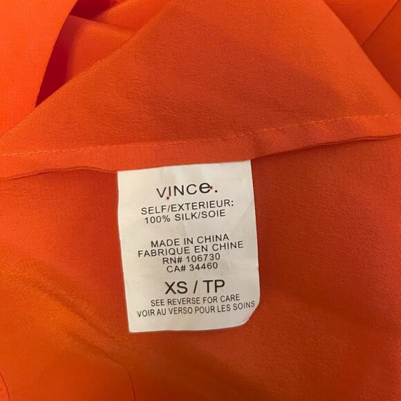 Vince Orange 100% Silk Dress Size XS - Picture 4 of 4